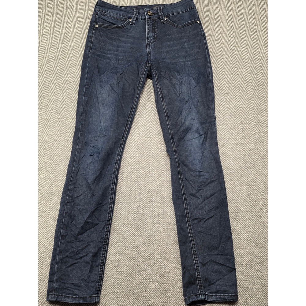 Seven7 Slimming Skinny Jeans Dark Indigo Sequin Back Pocket Womens Size 2